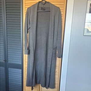 Line and Dot Gray Cardigan Duster